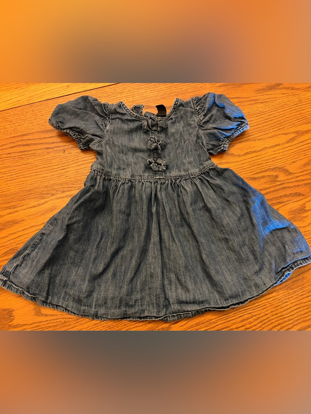 GAP Denim Toddler Girls' Puff Sleeve Dress